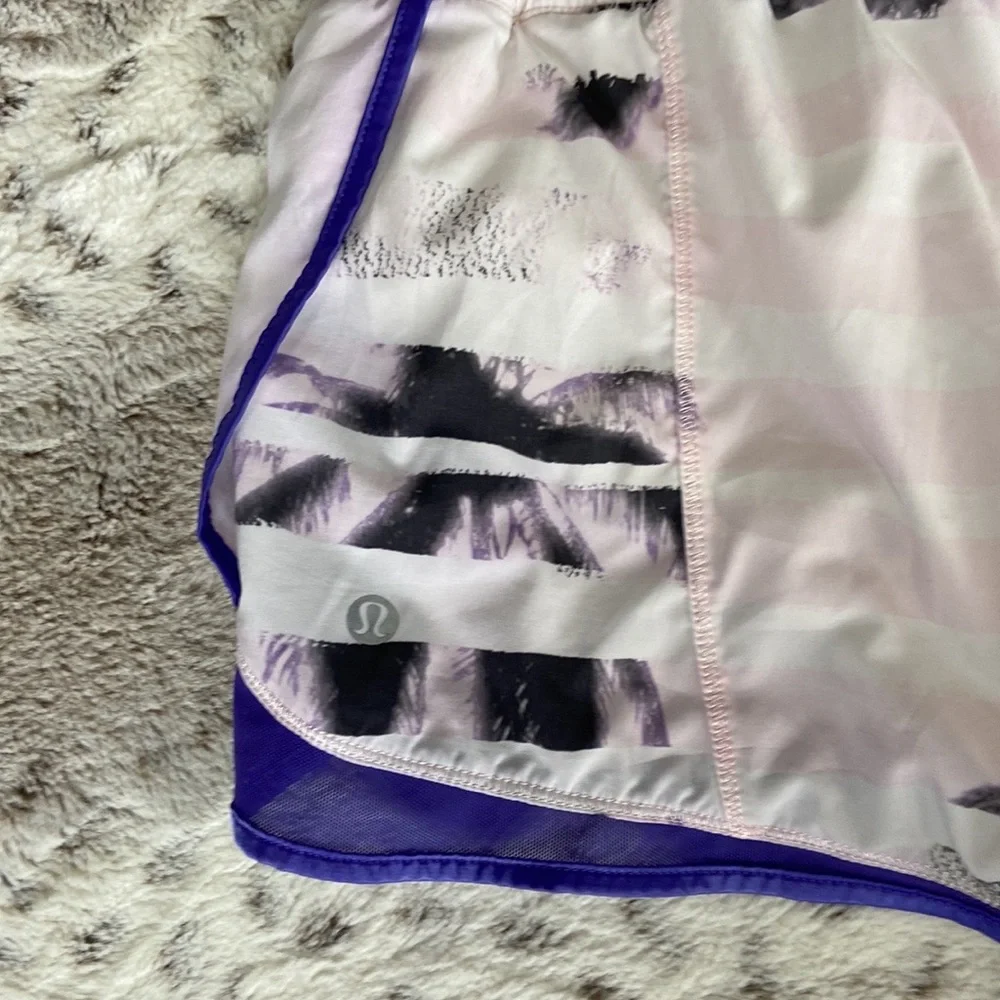 lululemon athletica White and Purple Athletic Shorts